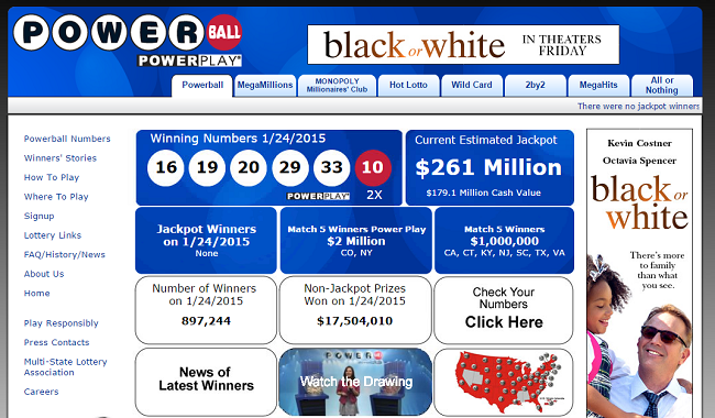 powerball loterij website